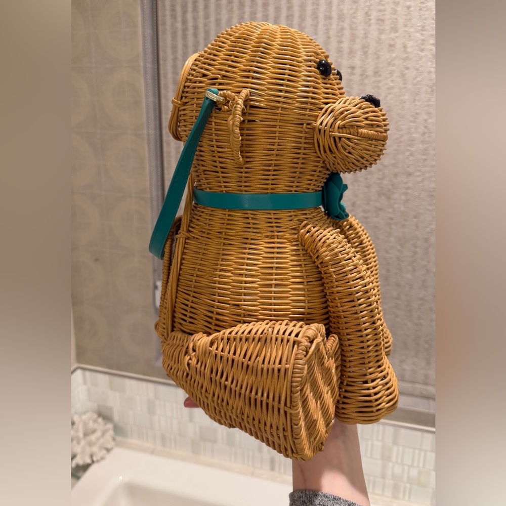 Kate Spade Wicker Monkey with Teal Accent - Picture 2 of 5